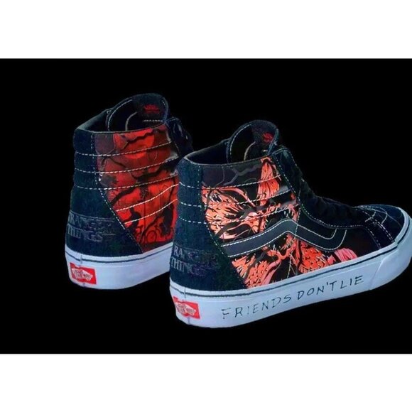 🛹VANS SK8-Hi Reissue X Stranger Things Shoes Black Sz 13 “Friends Don't Lie” - Picture 5 of 9